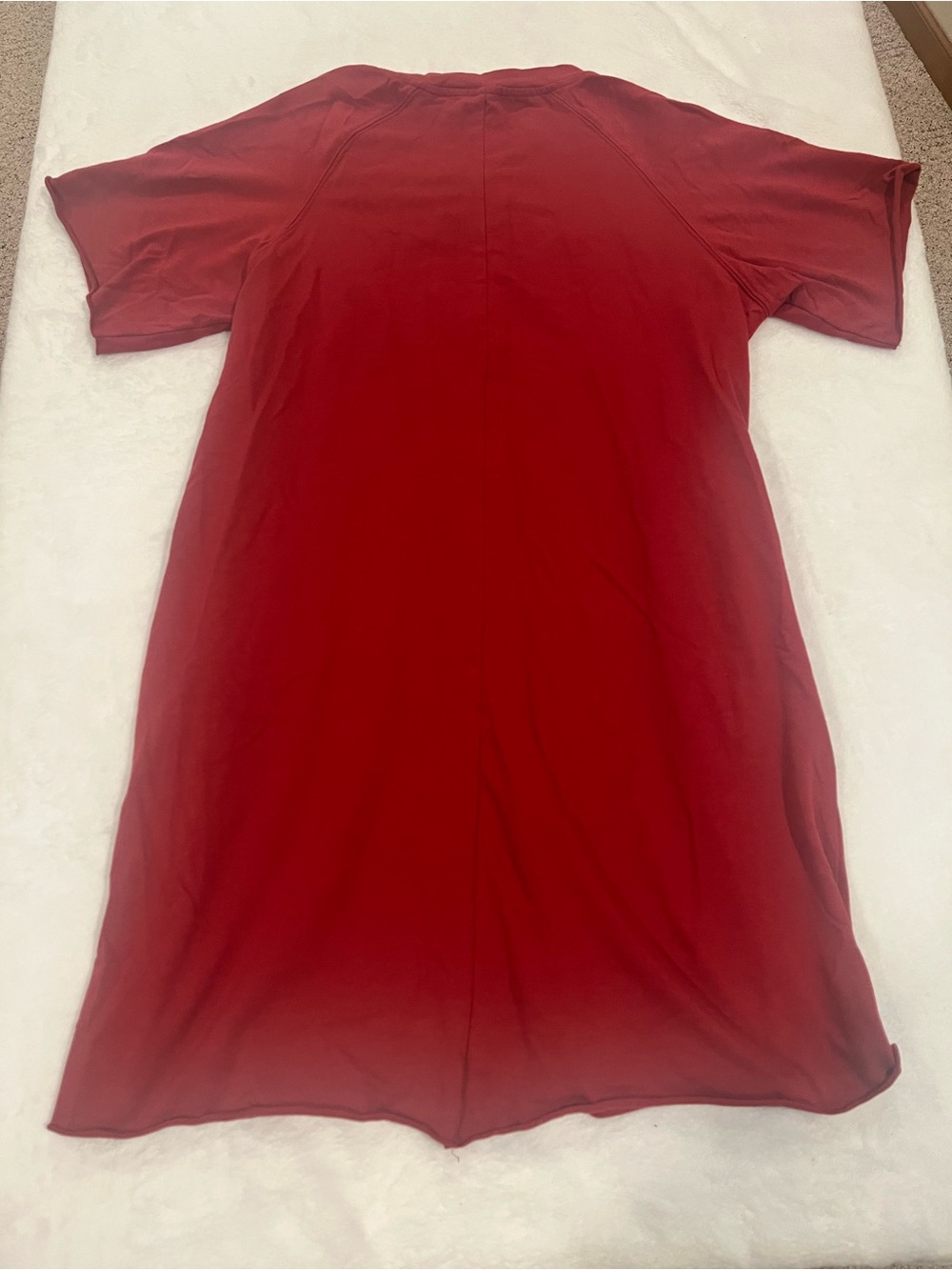 Umgee Burgundy Lace Up Front Short Sleeve Dress with Pockets - Size Small - Picture 4 of 7